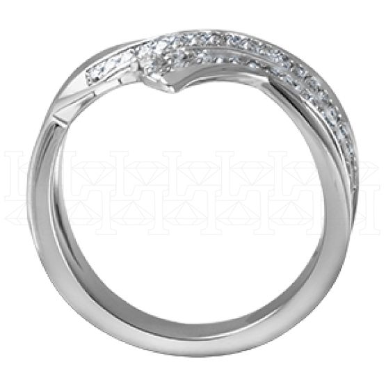 Фото - Кольцо обручальное из белого золота с бриллиантами из коллекции "Обручальные кольца с дорожкой" R3744-4531 (241)