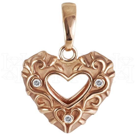 Фото - Подвеска сердце из белого золота с сапфирами P3014-3650 (193)
