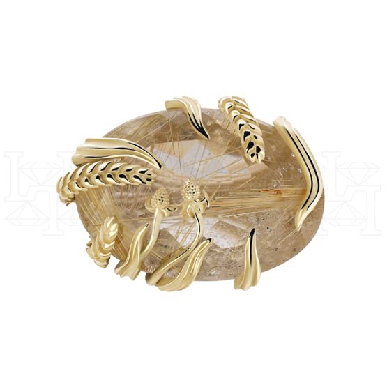 Фото - Кольцо из желтого золота с кварцем из коллекции "Русское поле" R9984-15626 (715)