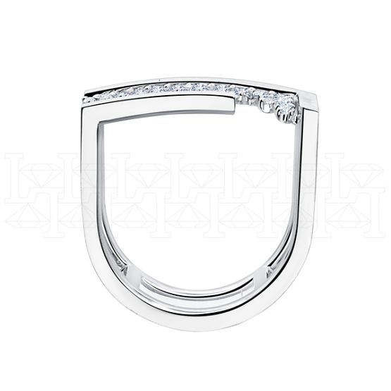 Фото - Кольцо из белого золота с бриллиантами из коллекции "Чистая линия" R10206-16108 (781)