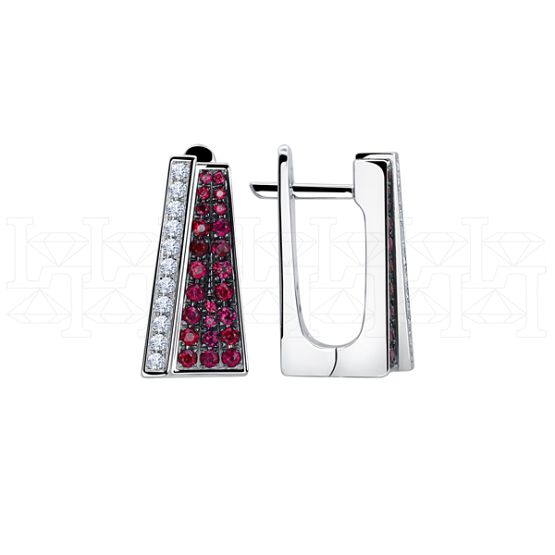 Фото - Серьги из белого золота с бриллиантами из коллекции "Чистая линия" E6081-11002 (781)