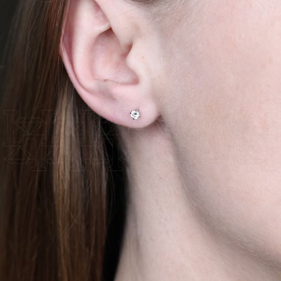 Фото - Серьги пуссеты из белого золота с бриллиантами из коллекции "140" G10182-16059 (140)