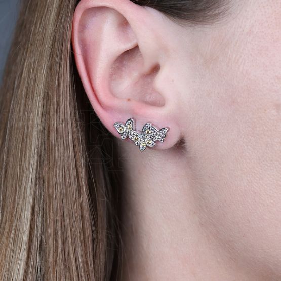 Фото - Серьги из белого золота с натуральным цирконом E8150-15915 (156)