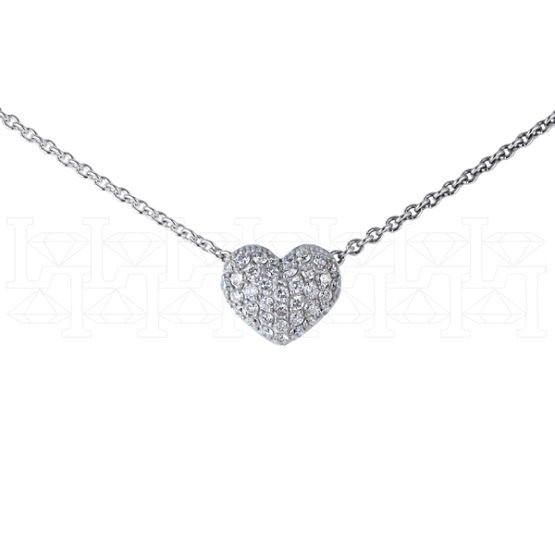 Фото - Подвеска сердце из белого золота с бриллиантами P6975-9590 (193)