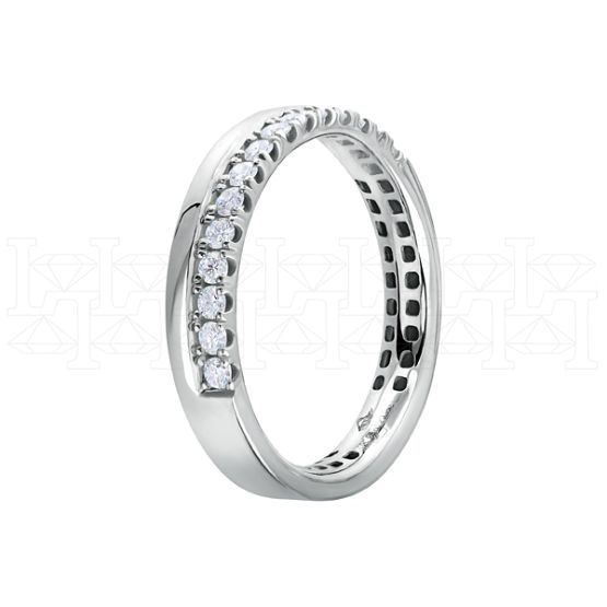 Фото - Кольцо из белого золота с бриллиантами из коллекции "Обручальные кольца с дорожкой" R9212-13426 (241)