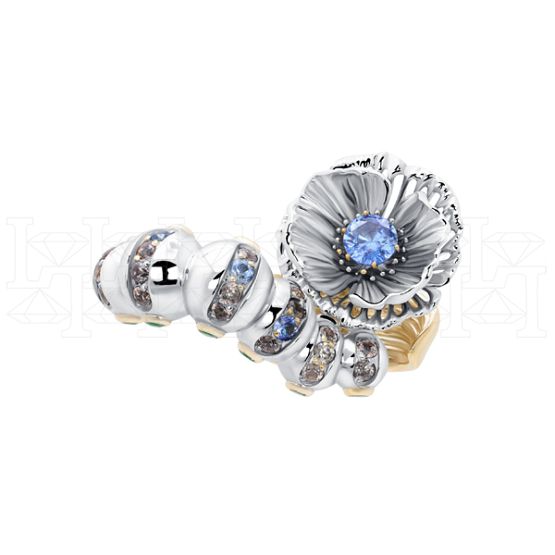 Фото - Кольцо из цветного золота с сапфиром из коллекции "Мутабор" R10066-15870 (762)