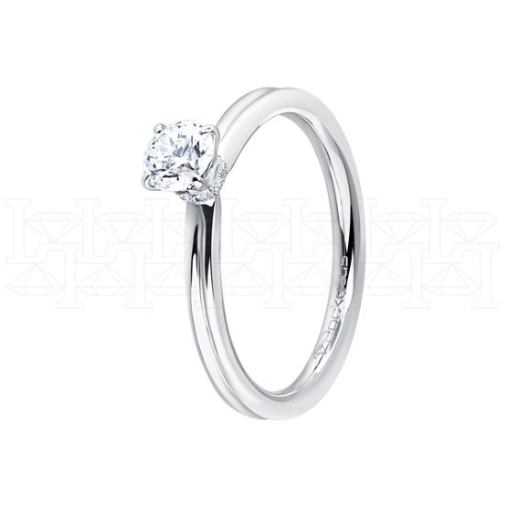 Фото - Кольцо из белого золота с бриллиантом из коллекции "Помолвка" R10162-15995 (514)