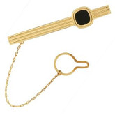 Зажим для галстука из рыжего золота с ониксом OT.1002 (370)
