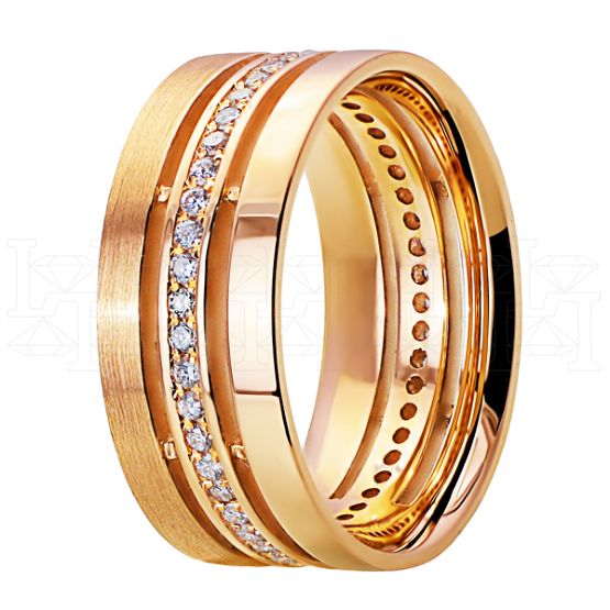 Фото - Кольцо из белого золота с бриллиантами из коллекции "Парные обручальные кольца" R8036-11094 (210)