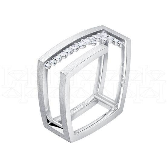 Фото - Кольцо из белого золота с бриллиантами из коллекции "Чистая линия" R10207-16109 (781)