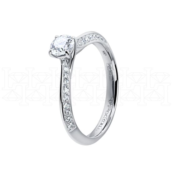 Фото - Кольцо из белого золота с бриллиантом из коллекции "Помолвка" R10130-15963 (514)