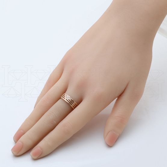 Фото - Кольцо из белого золота с бриллиантами из коллекции "Парные обручальные кольца" R8866-12729 (210)