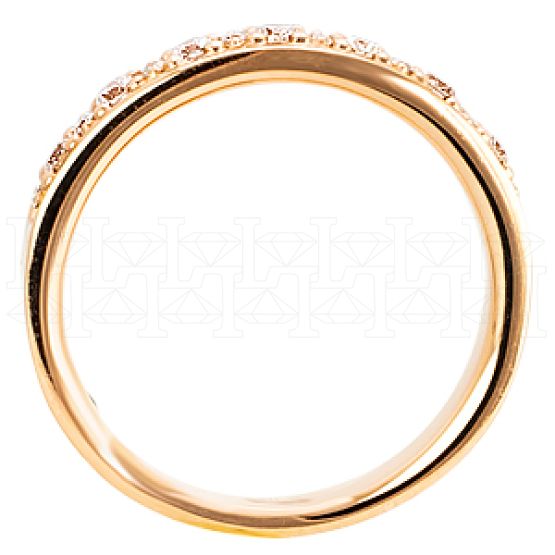 Фото - Кольцо обручальное из рыжего золота с бриллиантами из коллекции "Обручальные кольца с дорожкой" R3178-3984 (241)