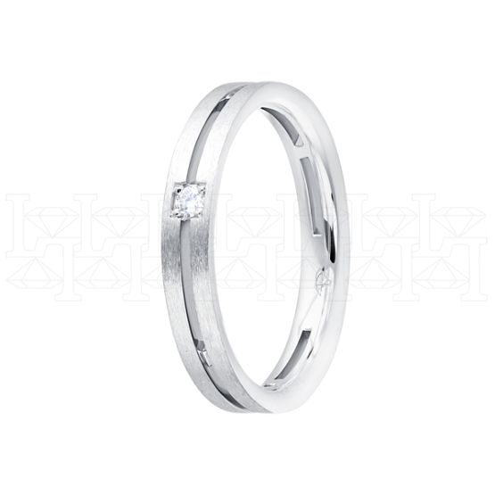 Фото - Кольцо из белого золота с бриллиантом из коллекции "Парные обручальные кольца" R7532-10337 (210)