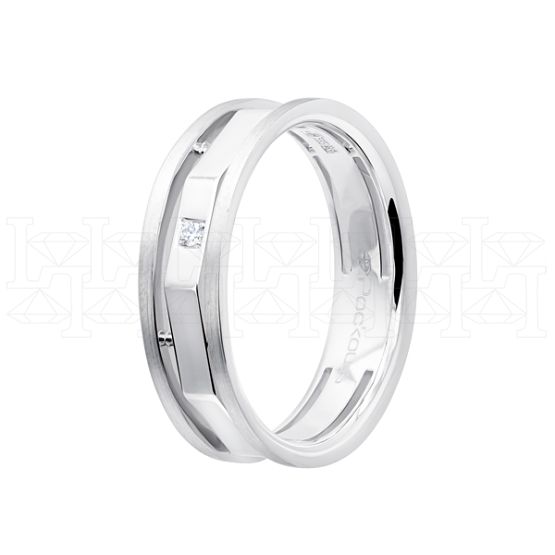 Фото - Кольцо из рыжего золота с бриллиантом из коллекции "Парные обручальные кольца" R7960-10978 (210)