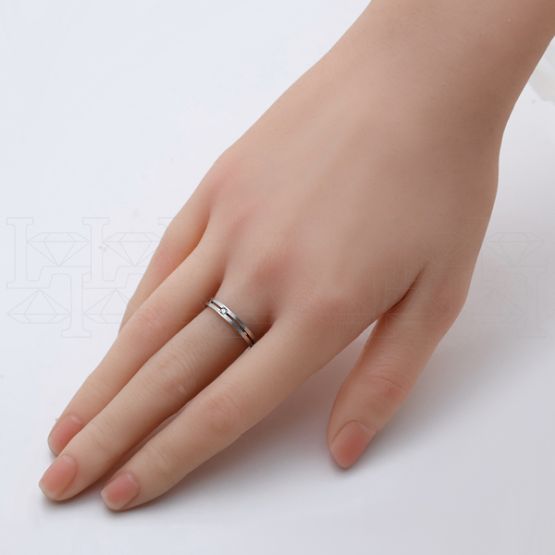 Фото - Кольцо из белого золота с бриллиантом из коллекции "Парные обручальные кольца" R7532-10337 (210)