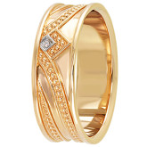 Кольцо из рыжего золота с бриллиантами из коллекции "Скань" R2325-3206 (915)