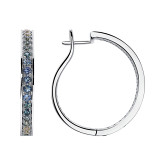Серьги из белого золота с цветными сапфирами E6135-14744 (564)