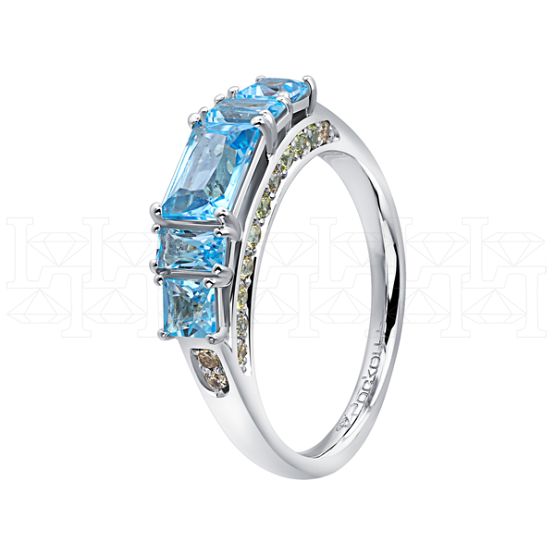 Фото - Кольцо из белого золота с топазами из коллекции "Акварель" R7827-16115 (420)