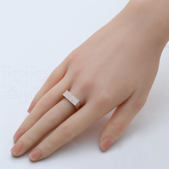 Фото - Кольцо квадратное из белого золота с бриллиантами R6825-9407 (808)