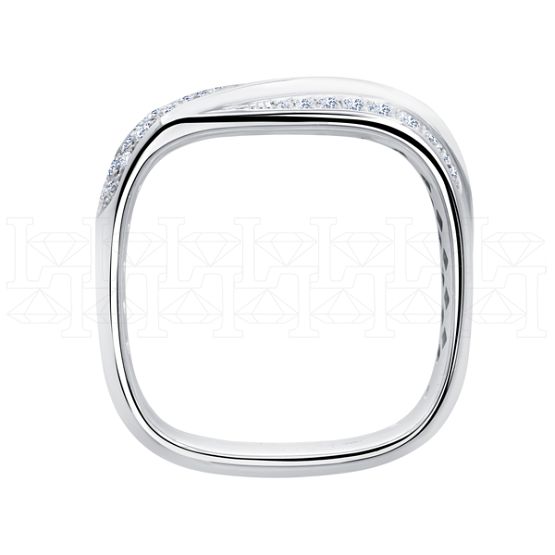 Фото - Кольцо квадратное из белого золота с бриллиантами из коллекции "Чистая линия" R6827-9409 (781)