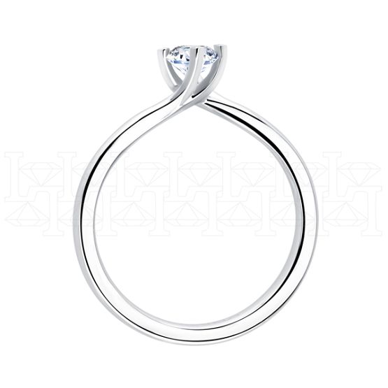 Фото - Кольцо из белого золота с бриллиантом из коллекции "Помолвка" R10173-16012 (514)