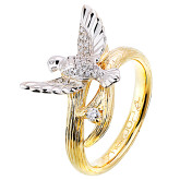 Кольцо из цветного золота с бриллиантом из коллекции "Птички" R4605-5431 (711)
