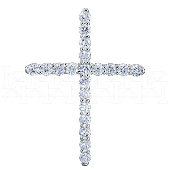 Фото - Крест из белого золота с бриллиантами X5581-13125 (181)