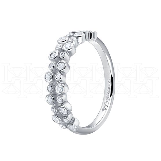 Фото - Кольцо из белого золота с бриллиантами из коллекции "Обручальные кольца с дорожкой" R9184-13398 (241)
