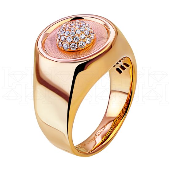 Фото - Кольцо из рыжего золота с бриллиантами R8112-11327 (784)