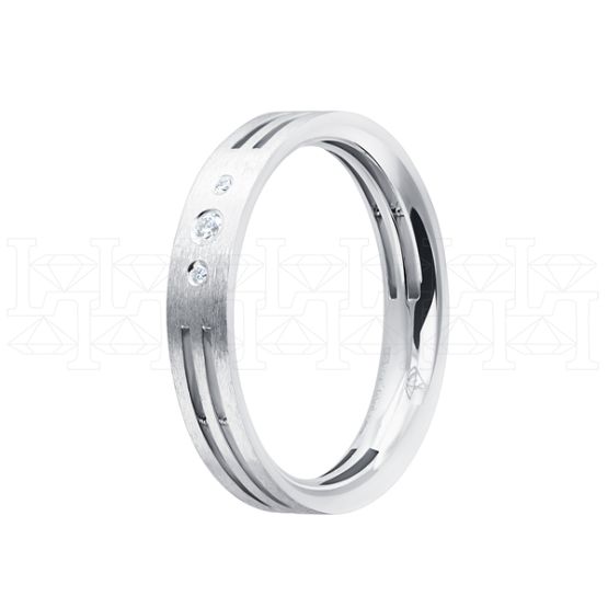 Фото - Кольцо из белого золота с бриллиантом из коллекции "Парные обручальные кольца" R7530-10335 (210)