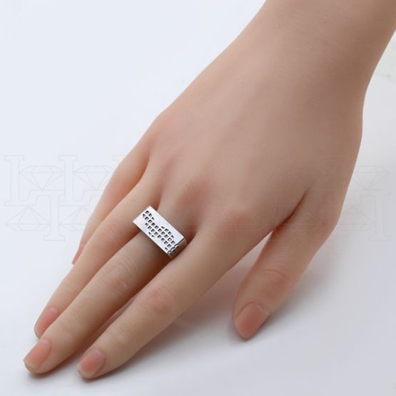 Фото - Кольцо квадратное из белого золота с бриллиантом R4015-15426 (808)