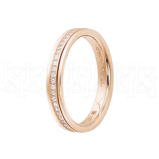 Фото - Кольцо спиннер из белого золота с бриллиантами из коллекции "Обручальные кольца с дорожкой" R7994-11036 (241)