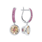 Серьги из белого золота с цитрином из коллекции "Акварель" E7930-16270 (420)