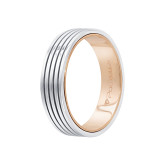 Кольцо из бело-рыжего золота из коллекции "Парные обручальные кольца" R4372-10381 (210)