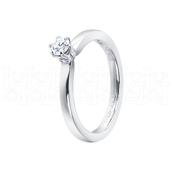 Фото - Кольцо из белого золота с бриллиантом из коллекции "Помолвка" R10179-16041 (515)