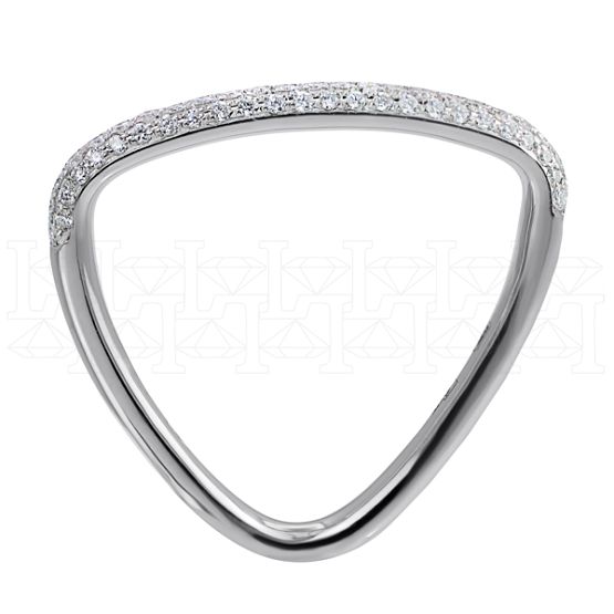 Фото - Кольцо треугольное из белого золота с бриллиантами из коллекции "Обручальные кольца с дорожкой" R6919-9515 (241)