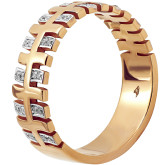 Кольцо из рыжего золота с бриллиантами из коллекции "Современные" R522-2997 (332)
