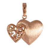Подвеска сердце из рыжего золота с бриллиантом P3005-3658 (193)