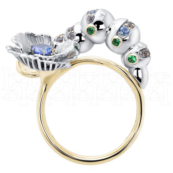 Фото - Кольцо из цветного золота с сапфиром из коллекции "Мутабор" R10066-15870 (762)