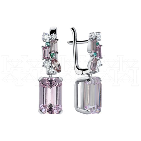 Фото - Серьги из белого золота с бриллиантами из коллекции "Акварель" E9972-15587 (420)