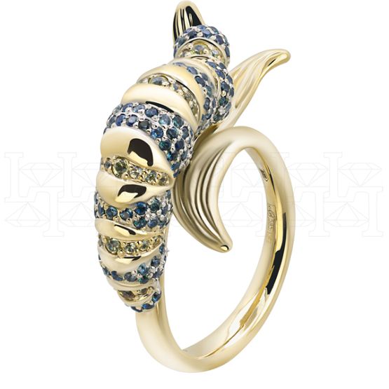 Фото - Кольцо из цветного золота с цветными сапфирами R10065-15867