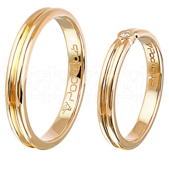 Фото - Кольцо из белого золота из коллекции "Парные обручальные кольца" R4165-4836 (210)
