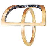 Кольцо из рыжего золота с черными бриллиантами R6344-8786 (807)
