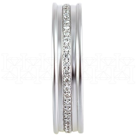 Фото - Кольцо обручальное из белого золота с бриллиантами из коллекции "Обручальные кольца с дорожкой" R3184-4022 (241)