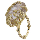 Кольцо из желтого золота с кварцем из коллекции "Русское поле" R9984-15626 (715)