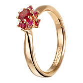 Кольцо из рыжего золота с бриллиантом из коллекции "Чистая линия" R3133-3838 (781)