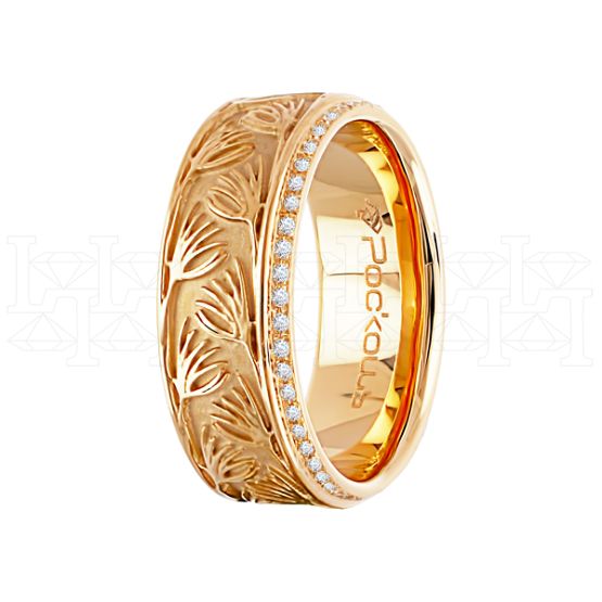 Фото - Кольцо обручальное из белого золота с бриллиантами из коллекции "Парные обручальные кольца" R4151-4855 (210)