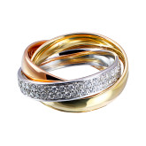 Кольцо из цветного золота с бриллиантами из коллекции "тринити" R3535-4470 (244)