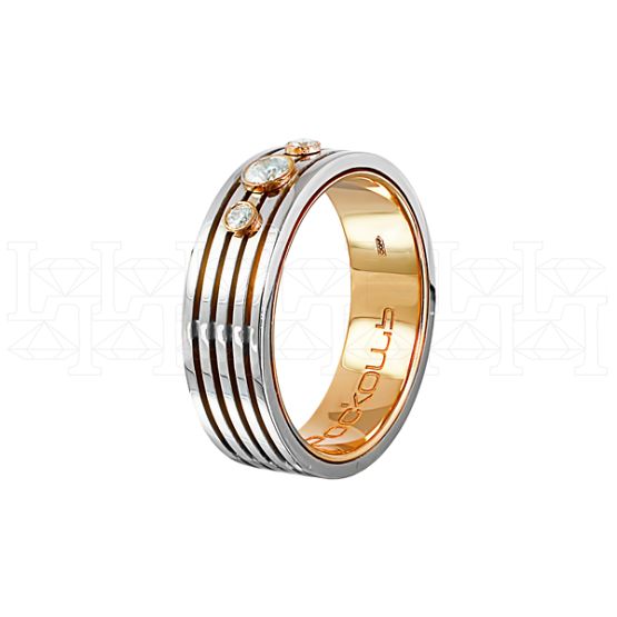 Фото - Кольцо из цветного золота с бриллиантами из коллекции "Парные обручальные кольца" R3988-5063 (210)